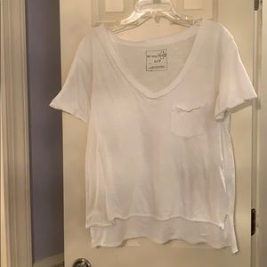 white v-neck free people tee